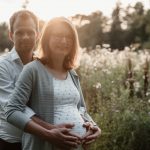 Family-to-be summer night shoot